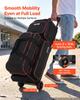 VEVOR 3 Ball Bowling Bag Double Roller Bag with Separate Shoe Compartment, for Bowling Shoes (Up To US Men Size 16), Rolling Ball Bag w/ Wheel