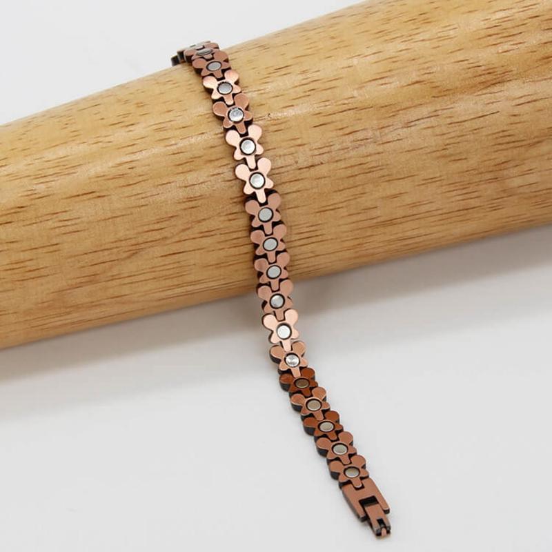 Vintage Copper Color Magnetic Bracelet for Women Arthritis Pain Relief Adjustable Energy Blood Pressure Butterfly Shape BraceletGood product