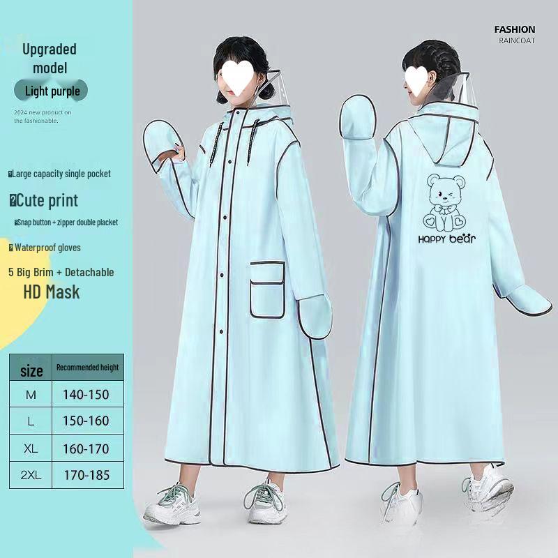 Полный водонепроницаемый пончо для взрослых - Унисекс дождевик для езды на электромобиле или велосипеде