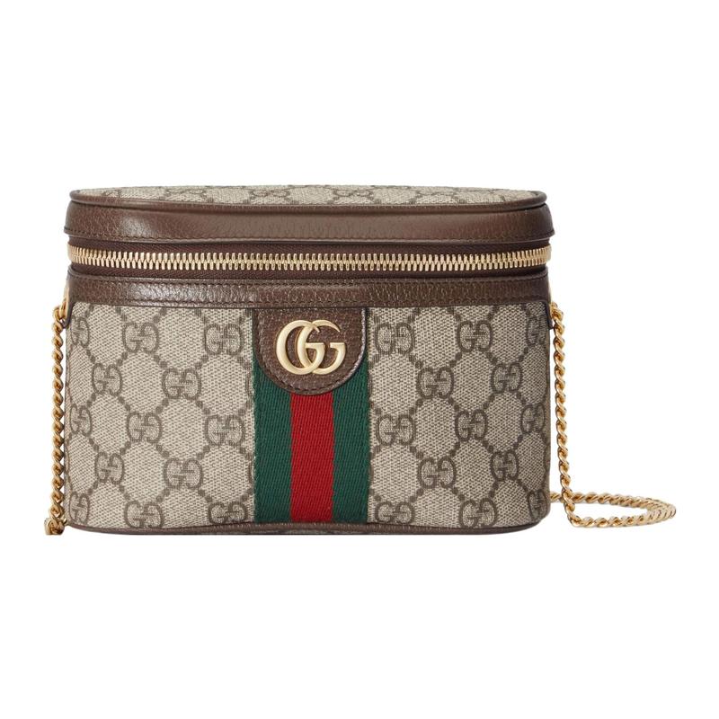 Gucci Ophidia Мода Пресбиопия Логотип Вышитый Плетеная Цепь Наплечный Ремень Supreme Холщовая Сумка-Кроссбоди Сумка На Пояс Женская Эбеновое Дерево