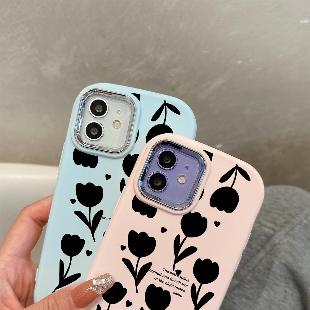For Samsung A16 A15 A14 A13 S24 S23 Redmi 13C Note 13 12 11 Pro iPhone 16 15 Flowers Pattern Soft Silicone Candy Color Phone Case