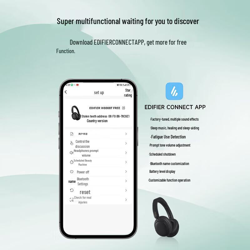 EDIFIER W800BT Free On-Ear Bluetooth Headphones