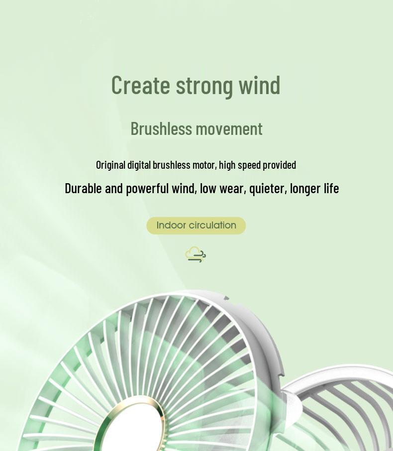 USB Rechargeable Portable Clip-On Desk Fan for Dorms