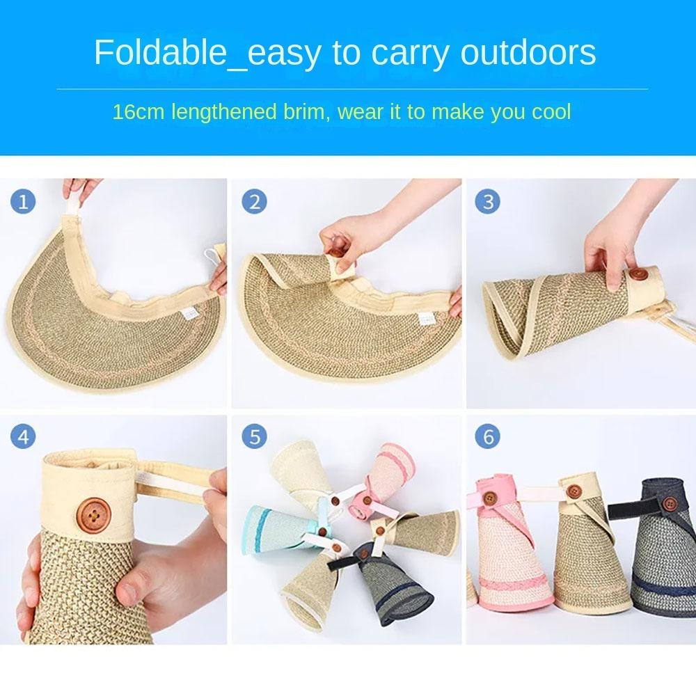 Floppy Dual-purpose Empty Top Hat Straw Beach Face Shade Hat Fashion Women's Sun Hat Women