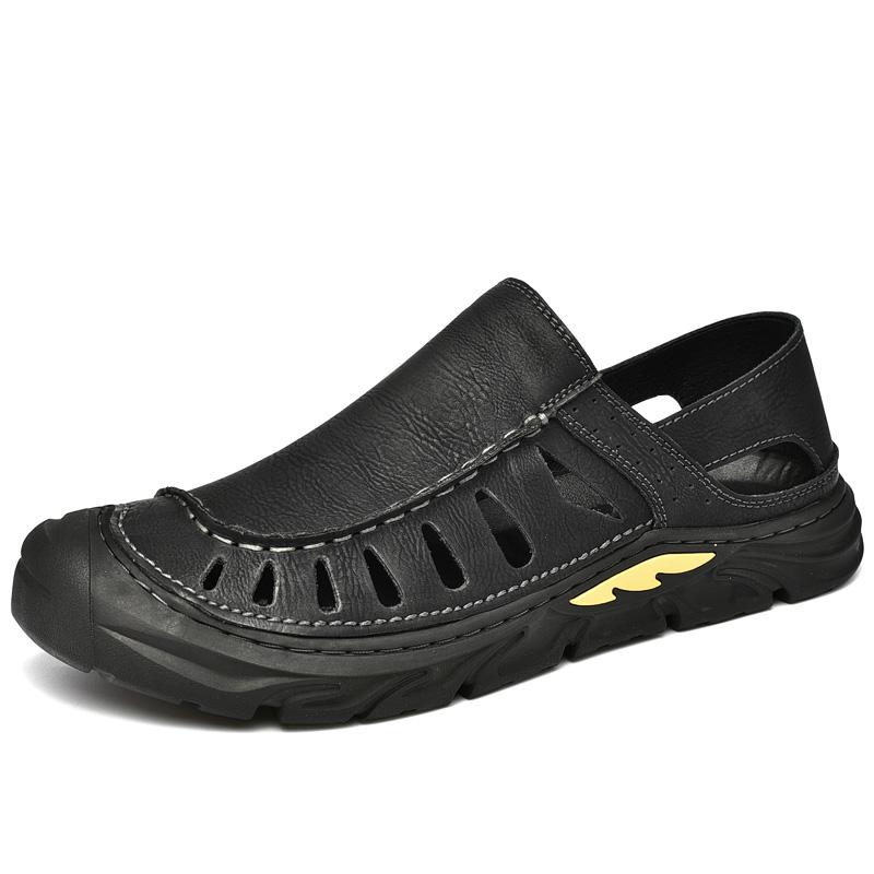 Новые мужские ретро-сандалии, пляжная обувь, походная обувь для активного отдыха, мужская модная повседневная обувь, летняя обувь с выемками на толстой подошве