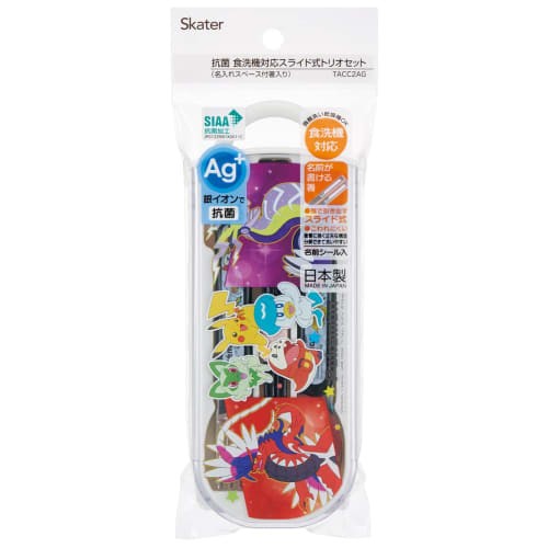 Skater Trio Set Chopsticks Spoon Fork Pokemon 23N Children's Antibacterial Made in Japan TACC2AG-A
