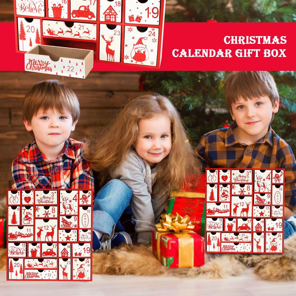 Christmas Gift Countdown Calendar Gift Box Countdown Candy Box