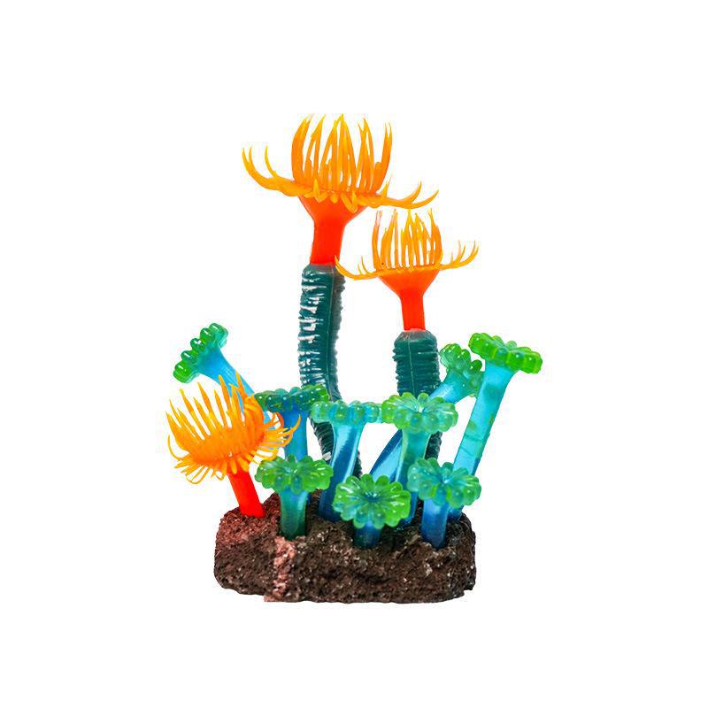 Colorful Fluorescent Silicone Coral Tree for Fish Tank Landscaping