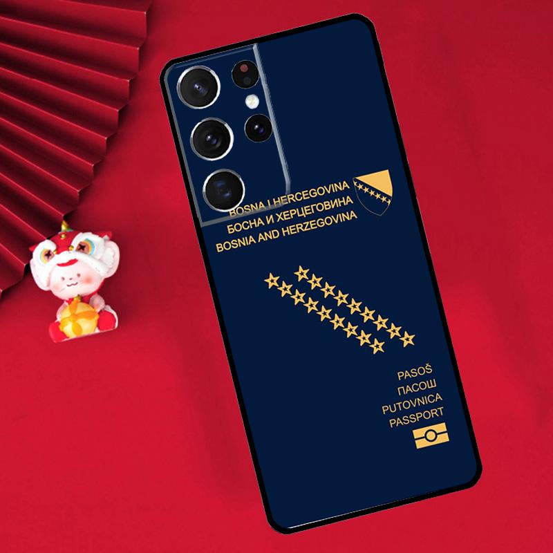 Чехол-кошелек для паспорта Боснии и Герцеговины для Samsung Galaxy S24 Ultra S22 S23 Plus Note 10 Note 20 S8 S9 S10 S20 S21 FE