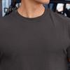 Summer Gym Top Round Neck Slim Fit Muscular Men Training T-shirt Short Sleeves Stretchy Slim Fit Jogging Exercise Tee