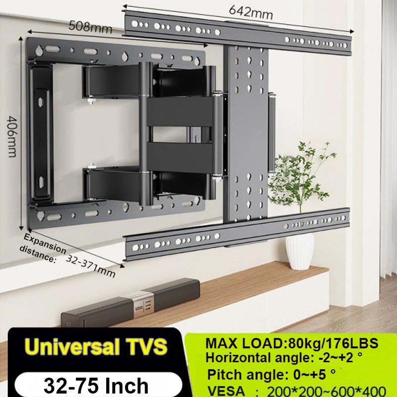TV Wall Mount for 32-90 Inch TV,TV Mount with Swivel and Tilt,Full Motion TV Bracket with Articulating Dual Arms VESA 800X600 Mm