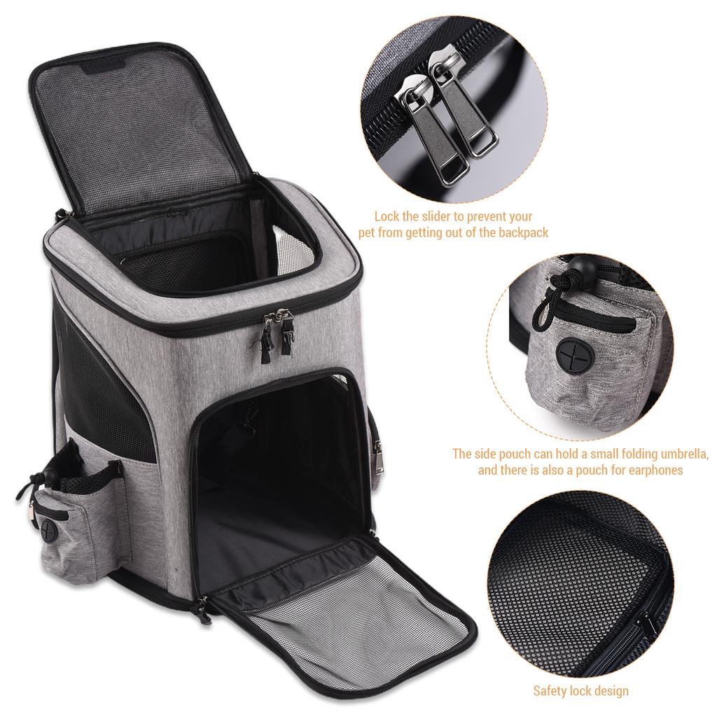 Pet Carrier Backpack for Large Small Cats and Dogs Puppies Safety Features and Cushion Back
