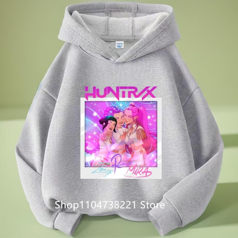 KPop Охотники на демонов Huntrix Толстовка Детская Толстовка с капюшоном Пуловеры для маленьких девочек Модная верхняя одежда для мальчиков Детская одежда