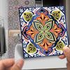20pc 10x10cm Retro Tile Stickers Bathroom Kitchen Wall Tile Stickers DIY Waterproof Oilproof PVC Self-Adhesive Decoration Morocco Style Red Bohemian S