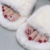 French Toe Nails Red Rose Foot Nails Nail Tips Fake Toenails for Women Girl
