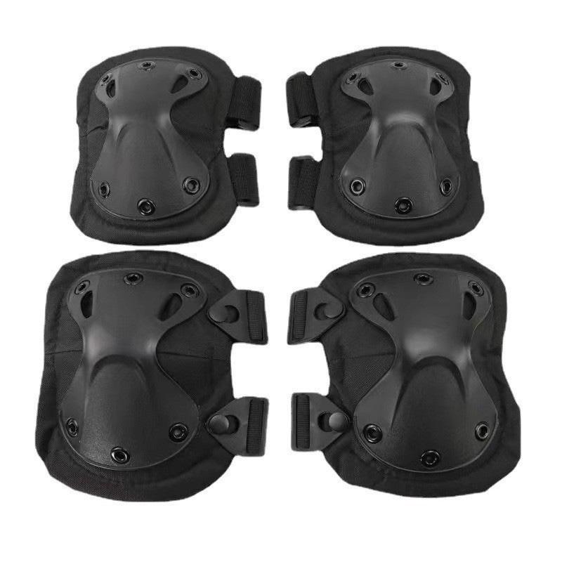 4Pcs/Set Elbow Knee Pads Outdoor Tactical Protective Gear Sports Cycling Hiking Safety Knee Brace Men CS Hunting Knee Support