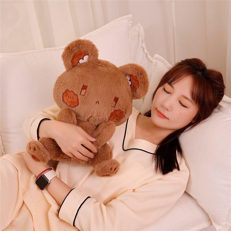 Kawaii Bears Plush Toy Lovely Sitting Animal Bear Plush Pillow Stuffed for Creative Birthday Gift Dolls for Children Girls