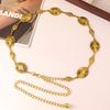 Women's Exquisite Carving Palace Style Heavy Metal Waist Chain Retro Fashionable Dress Text Geometric Belt