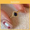 Elegant Royal Blue Geometric Zircon Ring For Women Versatile Adjustable Open Finger Design