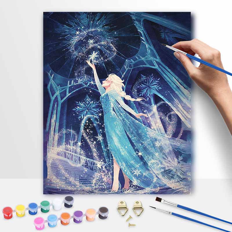 Disney Frozen Elsa digital oil painting art kit DIY handmade home decoration gift