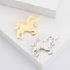 Metal Stainless Steel Cute Unicorn Brooch Simple Personalized Clothing Accessories Fashion Anti-Light Buckle