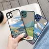 Мультяшный пейзаж Чехол для телефона iPhone 15 14 12 11 13 Pro XS Max 13Mini XR X 8 14Plus SE3 Матовый Жесткий Чехол Fundas