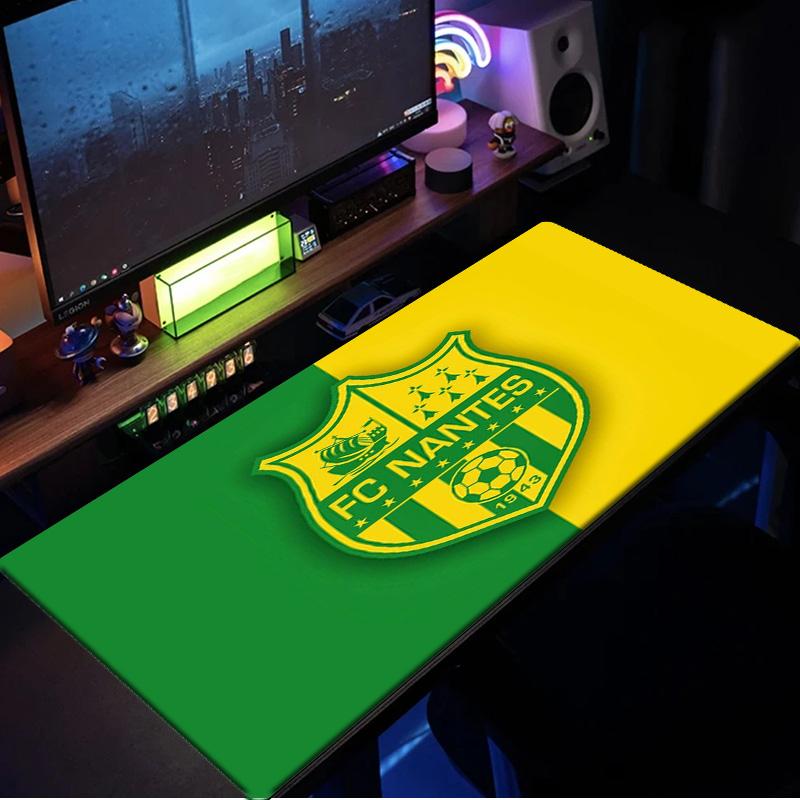Fc Nantes Crest Design mouse pad, rubber base, esports desk mat, mouse pad for gamers and office use, gaming desk , easy to clean mat