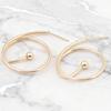 New Minimalist Gold Spiral Women's Drop Earrings with Bead Unique Statement Ear Jewelry for Effortlessly Chic Daily Looks