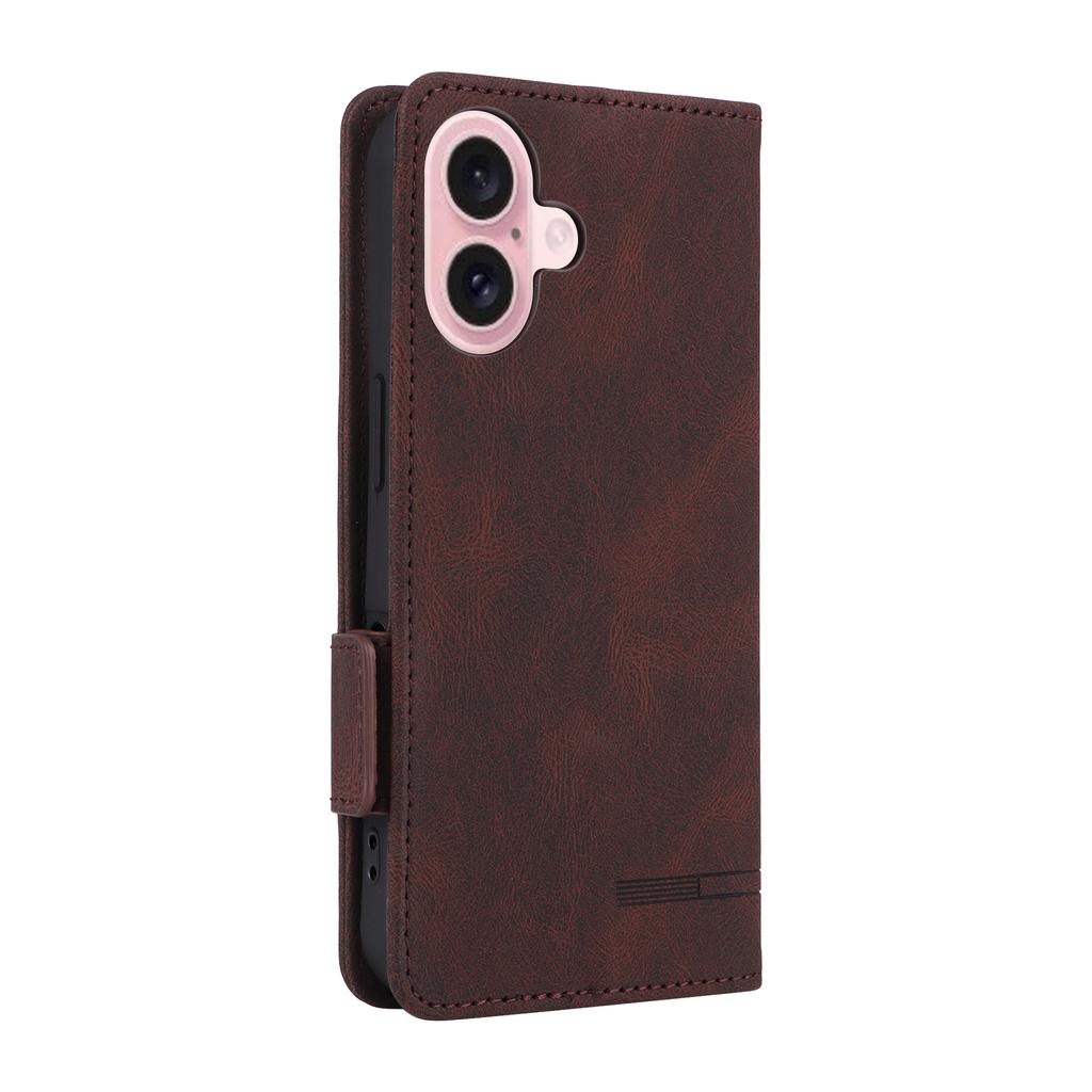 For iPhone 16 Case Hardware Decor Leather Phone Cover Card Holder Slots