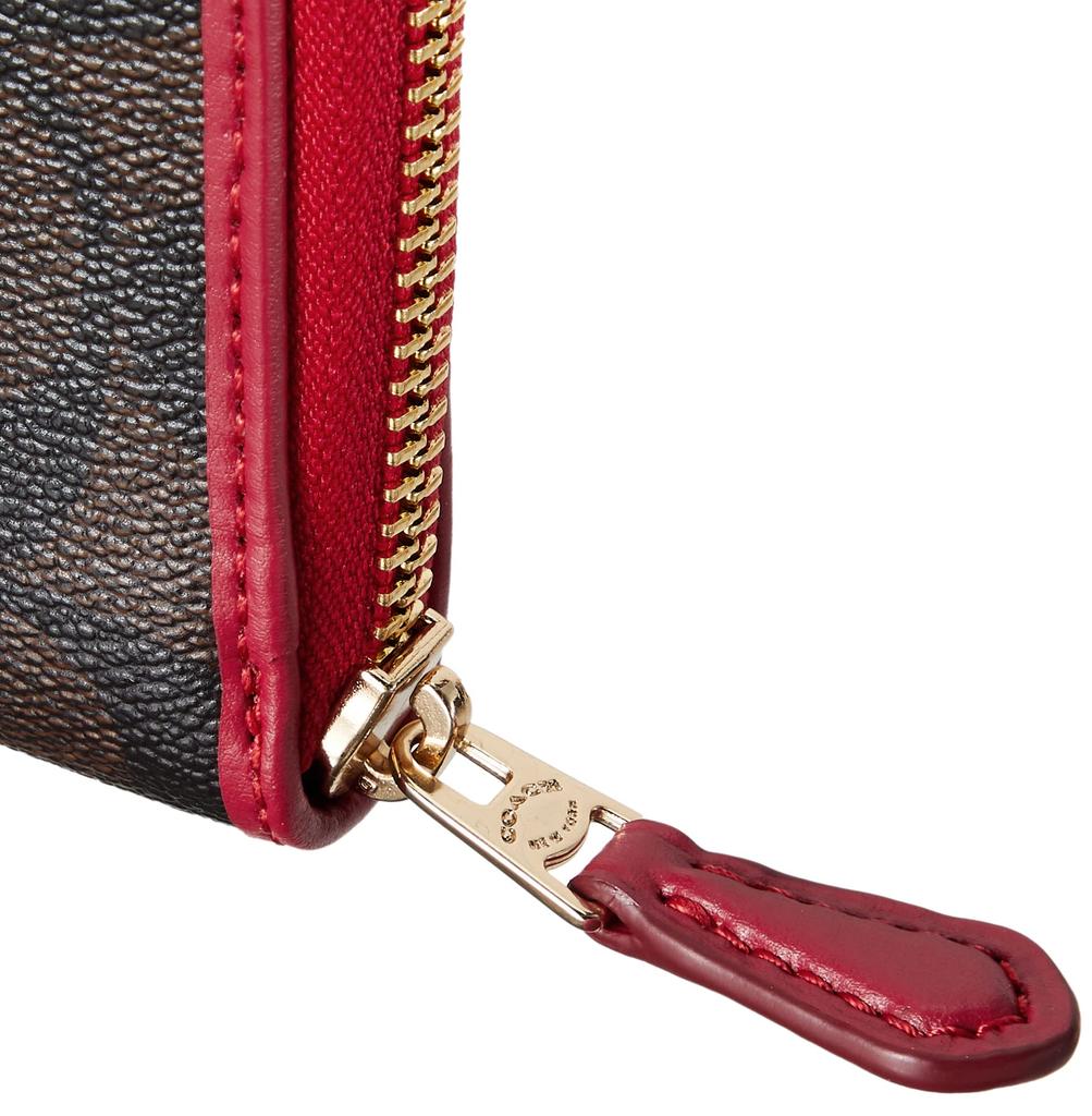 Длинный кошелек с ПВХ-покрытием 54630 [Coach] холст/кожа женский Im/коричневый TrueRed [item]