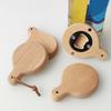 Solid Wood Bottle Opener with Handle Round Refrigerator Magnets Ergonomic Grip Beer Opener for Home Commercial Use