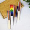 Rainbow Folding Fan Bamboo Ribs Hand Held Fan Portable Summer Fan Decoration Dance Performance Props Party Accessories