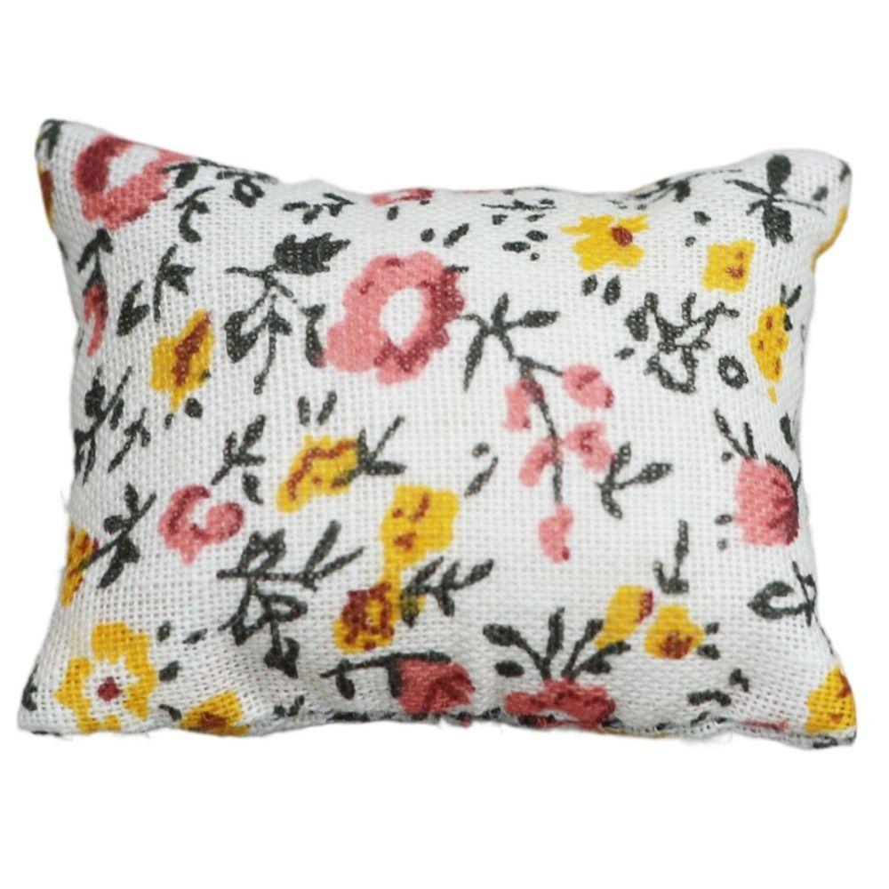 Аксессуары для кукольного дома Подушка в форме цветка в форме сердца Модель ролевой игры Моделирование Подушка в клетку Ob11