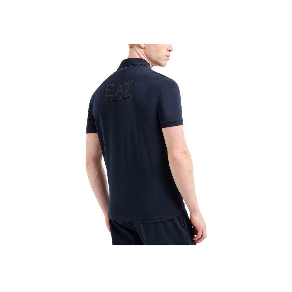 Emporio Armani Мужская футболка-поло Ea7, приталенная, однотонная, из хлопка со стрейчем, верх Синий 7M000228-AF10373-UB102