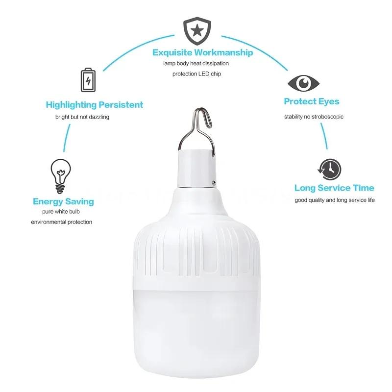 Campfire Camping Supplies Lights Lantern LED Light Flashlight Bulb Rechargeable Lamp USB Charging Hanging Tent Portable Brand