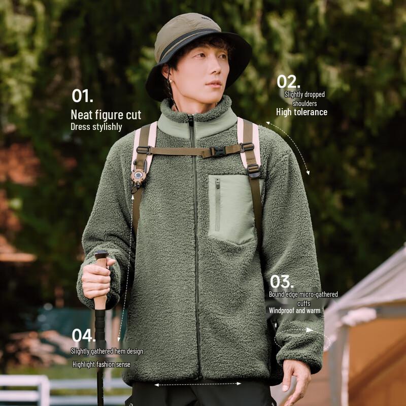 GENIOLAMODE Men's Heavyweight Double-Sided Fleece Jacket