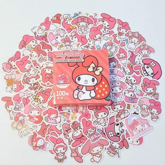 Sanrio Daku Stickers 100 Sheets Cinnamoroll My Melody Kuromi Luffy Kitty 5 Types, 1 Kitty Pack (100 Sheets), 1 Piece, a Popular Character In Korea