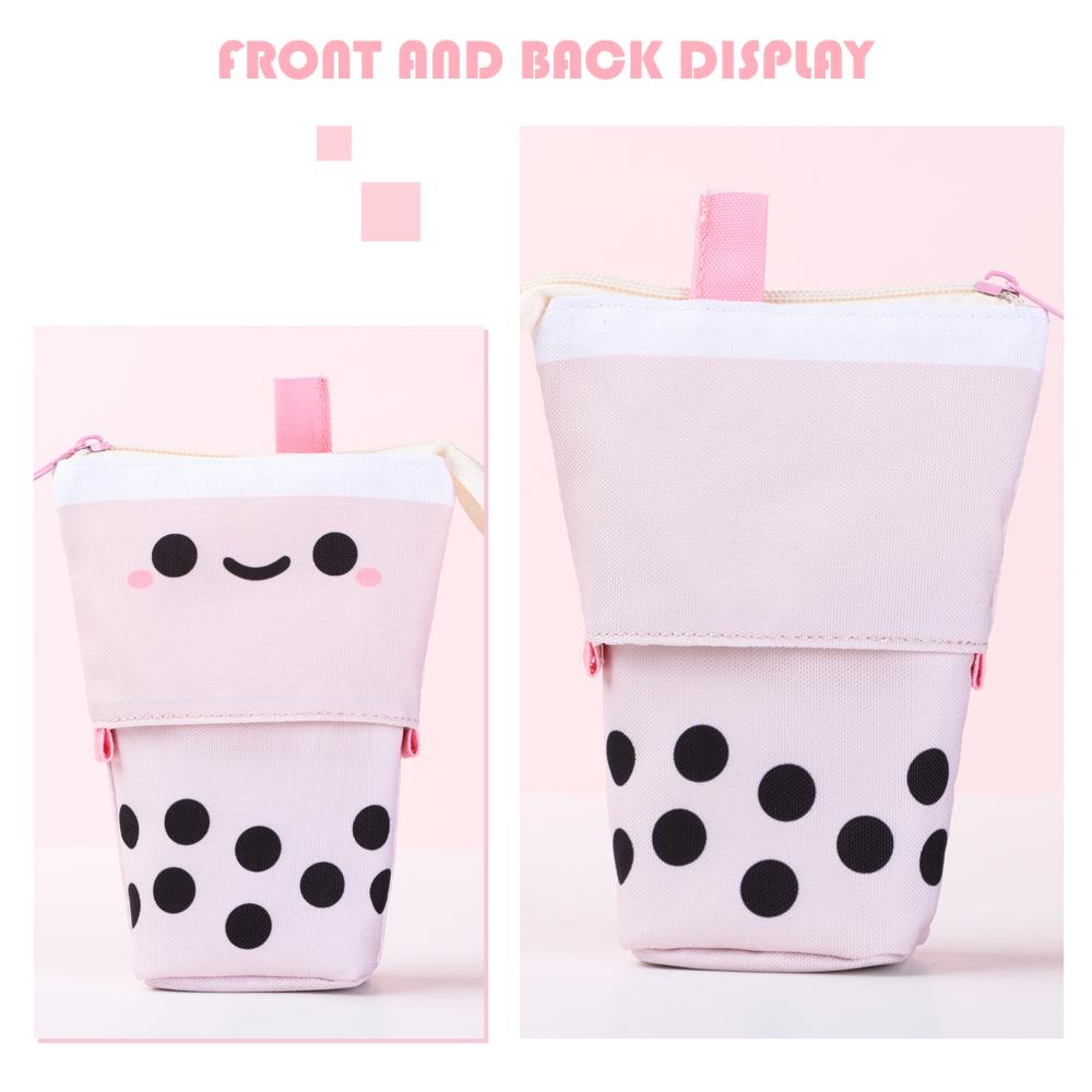 New School Supplies Canvas Stationery Storage Box Makeup Pouch Telescopic Pen Bag Pencil Case
