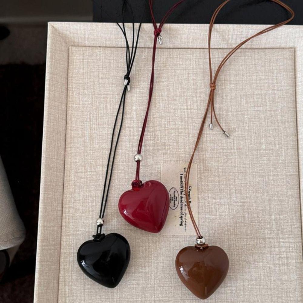 Ожерелье-цепочка из веревки с шармами, Дизайн меньшинства, Цепочка для свитера, Ожерелье с подвеской в стиле ретро-любви, Девочка