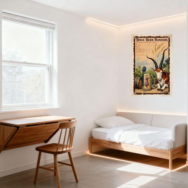 Винтажные подвески для бок-бира Коза и пивная кружка Металлическая жестяная вывеска, Потертый состаренный настенный декор для бара паба дома кафе, 8x12 дюймов