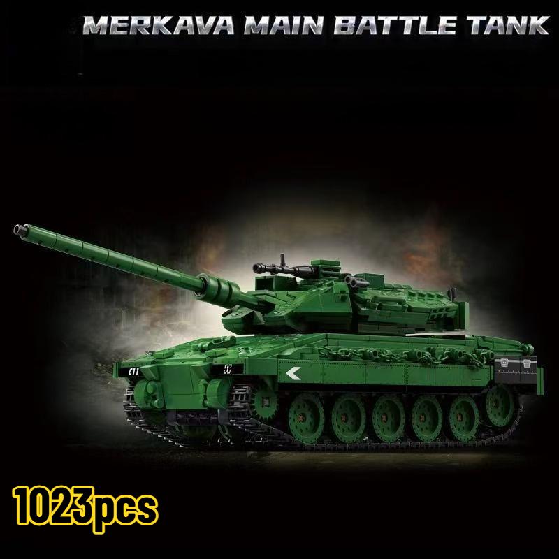 Military WW2 MOC Leopard 2A7 Army Main Battle Tank Soldiers Building Blocks Bricks M1 T90M Tank Kits For Kids Boys Gifts