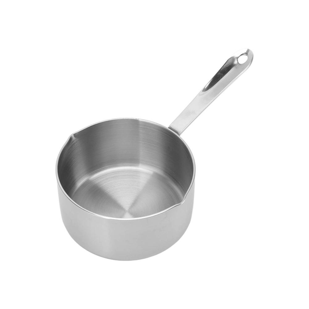 Stainless Steel Butter Warmer Silver Milk Pot Durable Stainless Steel Saucepan Heating Sauces