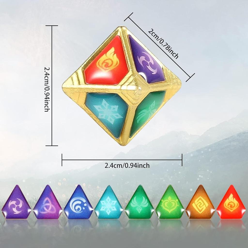 Impact Genius TCG Elemental Dice Game Requis Аксессуары Коллекция Игрушек (8 шт.)