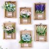 Photo Frame Faux Flowers Wall Decor Wooden Imitation Flowers Decoration  Flower Display
