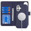 For iPhone 16 Wallet Case Compatible with MagSafe Anti-Drop Detachable PU Leather Phone Cover