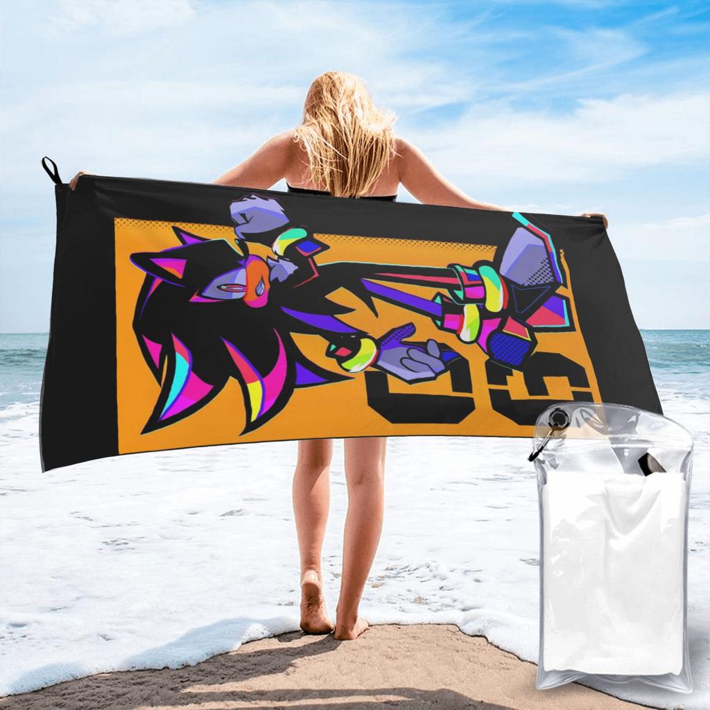 Shadow the hedgehog Beach Towel Soft Microfiber Quick Dry Absorbent Quick Towels For Swimming