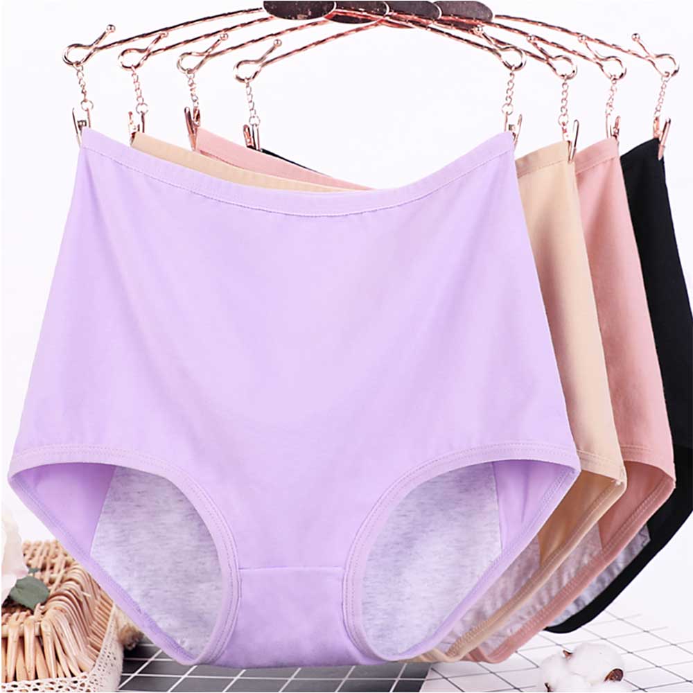 3Pieces/Lot Ladies' Panties Menstrual Leak-proof Underwear Physiological Pants Women's Briefs Plus Size XL XXL 3XL 4XL 5XL 6XL