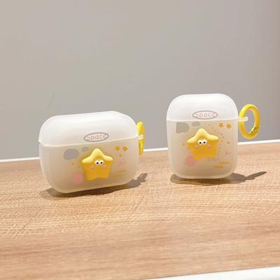 Матовый круглый брелок со звездами и звездами, беспроводная Bluetooth-гарнитура, зарядное устройство для Apple Airpod 1 2 3 Pro, милый чехол для наушников