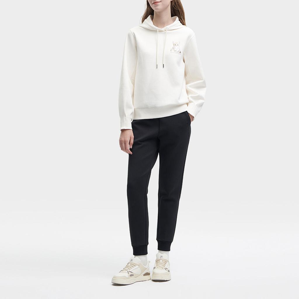 Fila Вышитый принт Вязаные спортивные штаны с манжетами Женские брюки Черный F11W348603F-BK