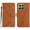 HT05 For Honor X7c 4G/200 Smart 5G Case Skin-Touch Lines PU Leather Flip Phone Cover
